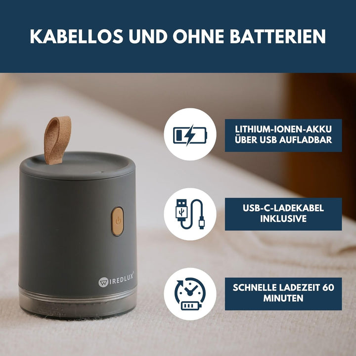 Fusselrasierer elektrisch – Fusselentferner & Entfussler für Kleidung, kompakt & tragbar – wiederauf