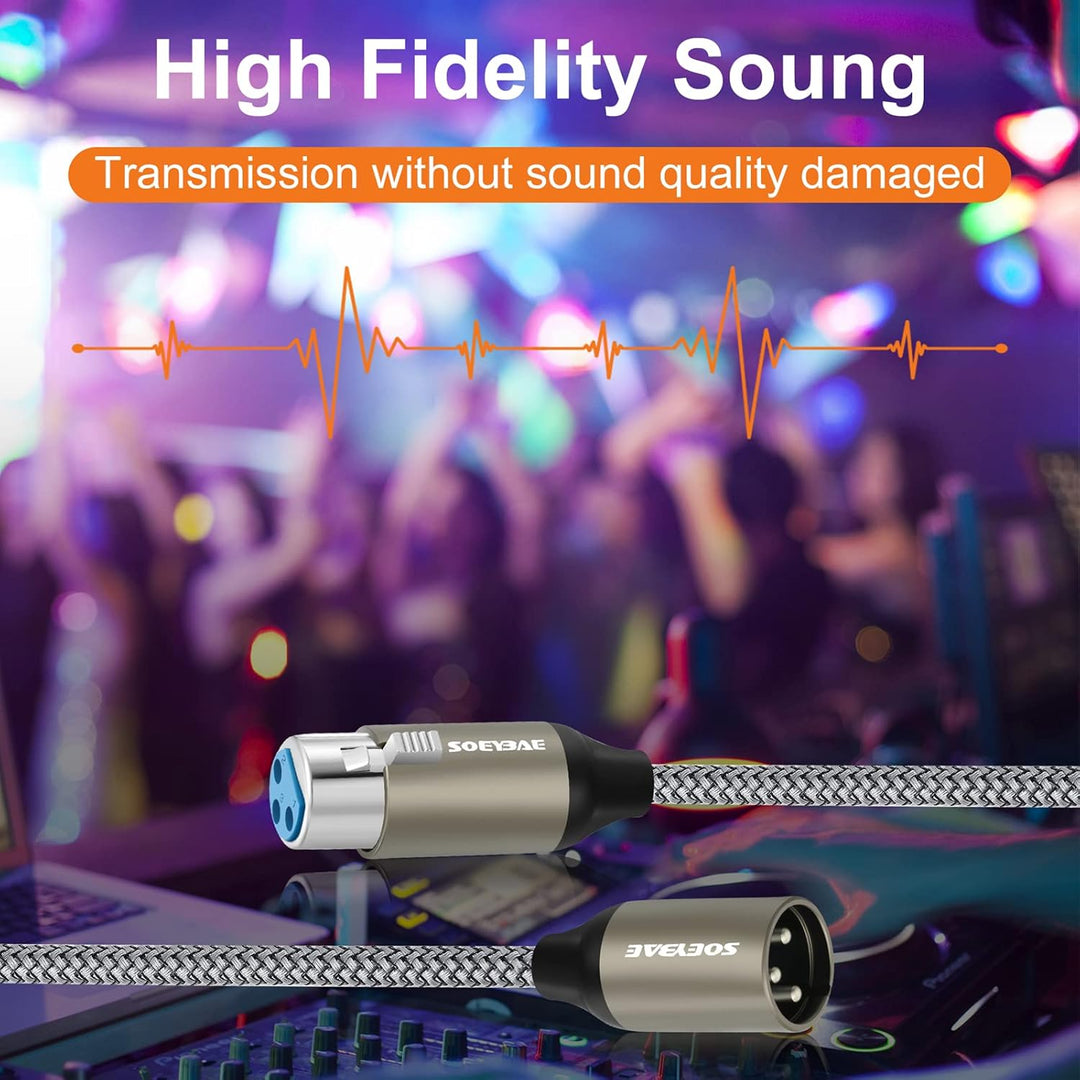 SOEYBAE 20M Stereo Mikrofonkabel XLR Stecker auf XLR Busche,Geflochtenes Signalverbindungskabel für