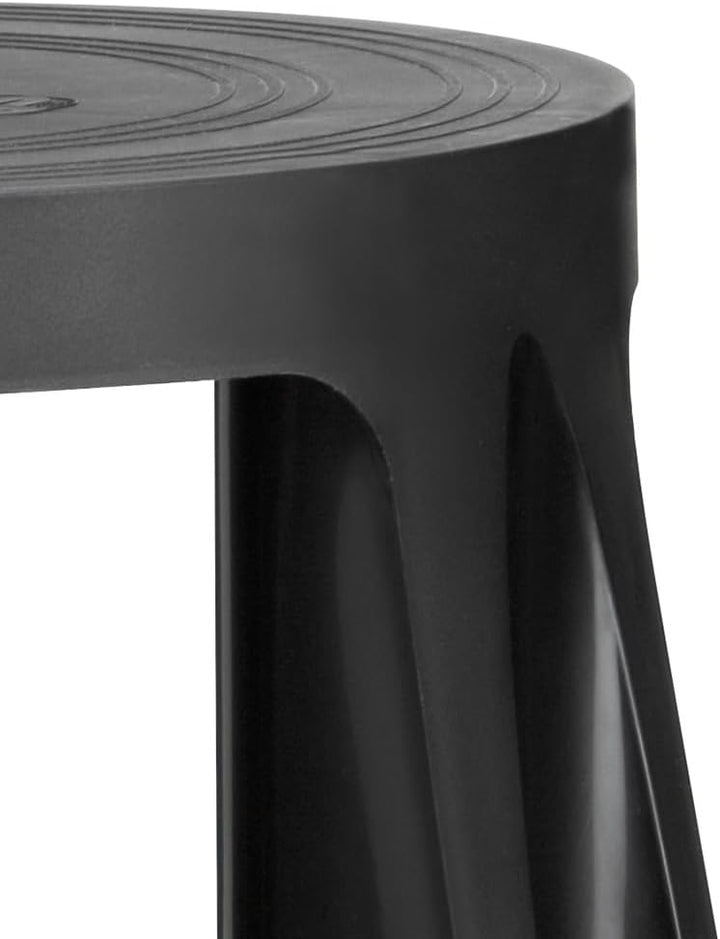 IVOL Stabiler Tritthocker - Elefantenfuss - Kunststoff - 41 cm Hohe - 150 kg Traglast (Schwarz), Sch