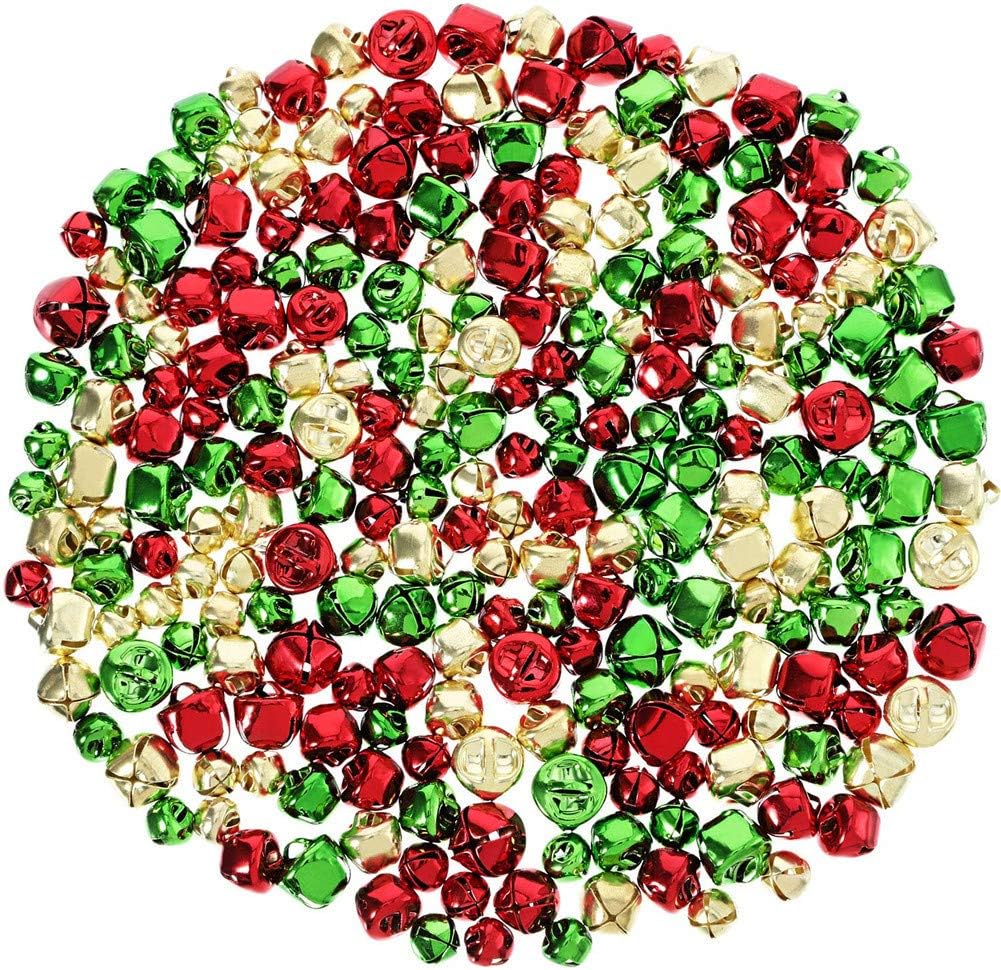 Suneast 100 Stück Weihnachts Glöckchen Schellen Metall Dekoration Glocken DIY Basteln Jingle Bells m