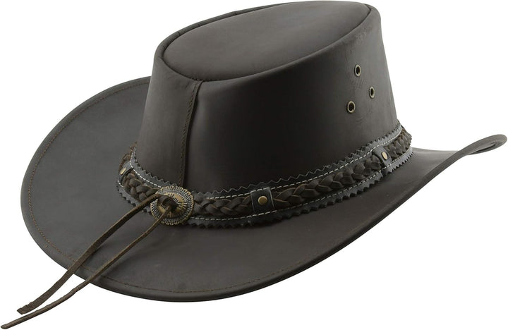 Black Jungle ARAMAC Lederhut Cowboyhut Australienhut Hut XS Braun, XS Braun