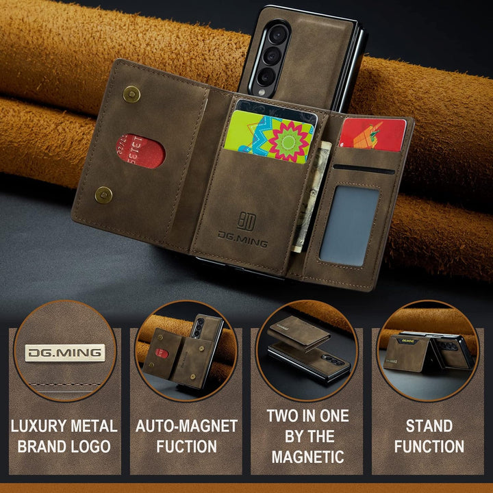 UDBKKDX 2 in 1 Handyhülle für Samsung Galaxy Z Fold 3, abnehmbare Brieftasche und magnetische Adsorp