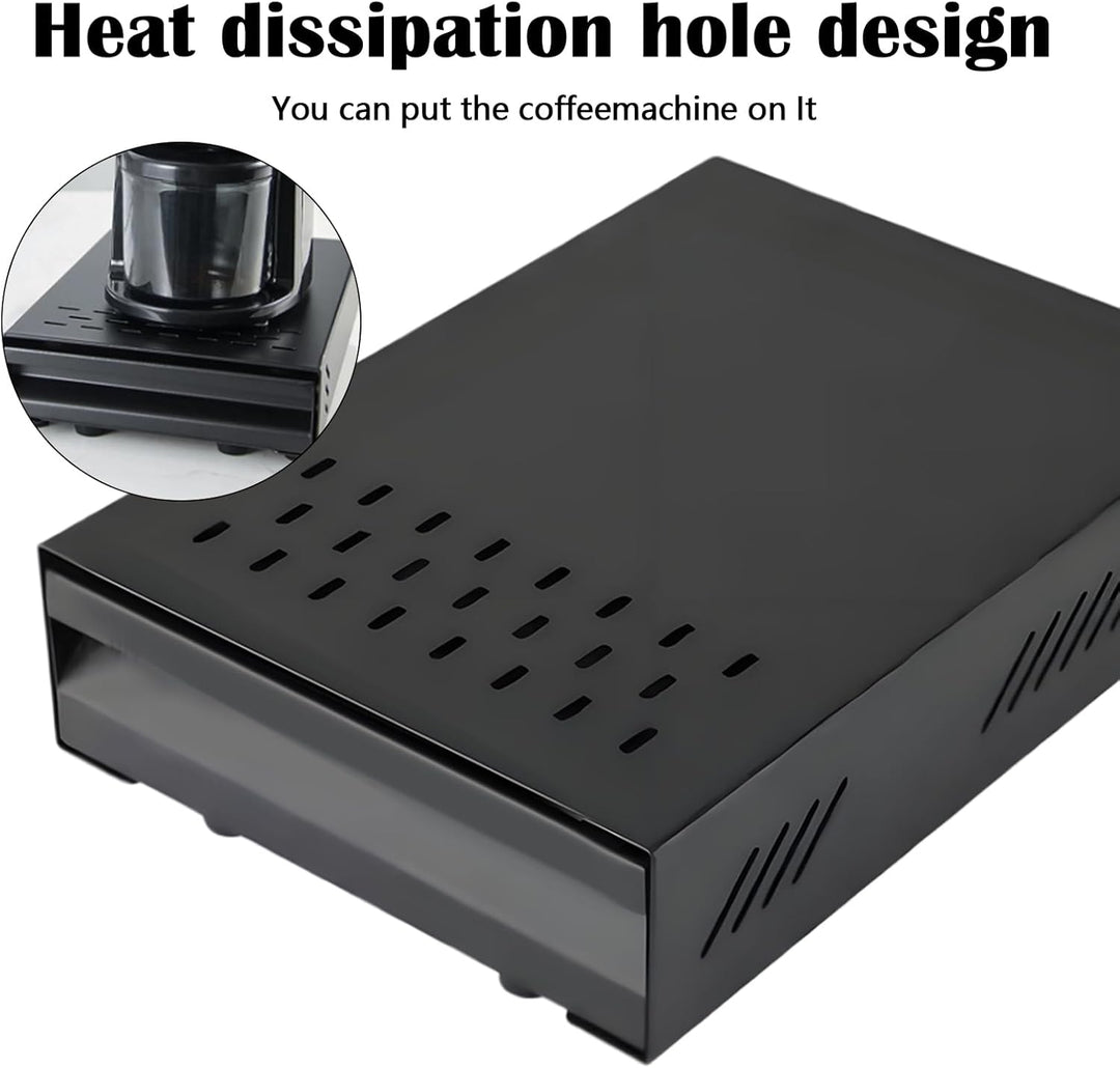 Kaffeesatz Abklopfbehälter für Siebträger, 35 x 25 x 8 cm Edelstahl Knock Box für Espresso Siebträge