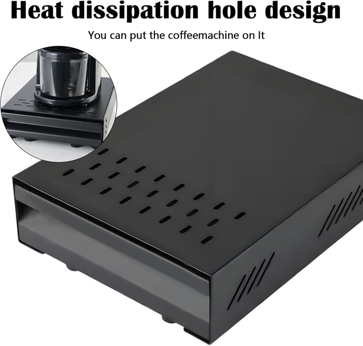 Kaffeesatz Abklopfbehälter für Siebträger, 35 x 25 x 8 cm Edelstahl Knock Box für Espresso Siebträge