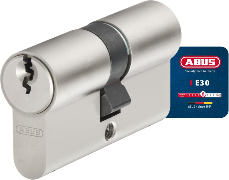 ABUS Tür-Zylinder E30NP 45/45 mit 5 Schlüsseln, 59819, 45/45