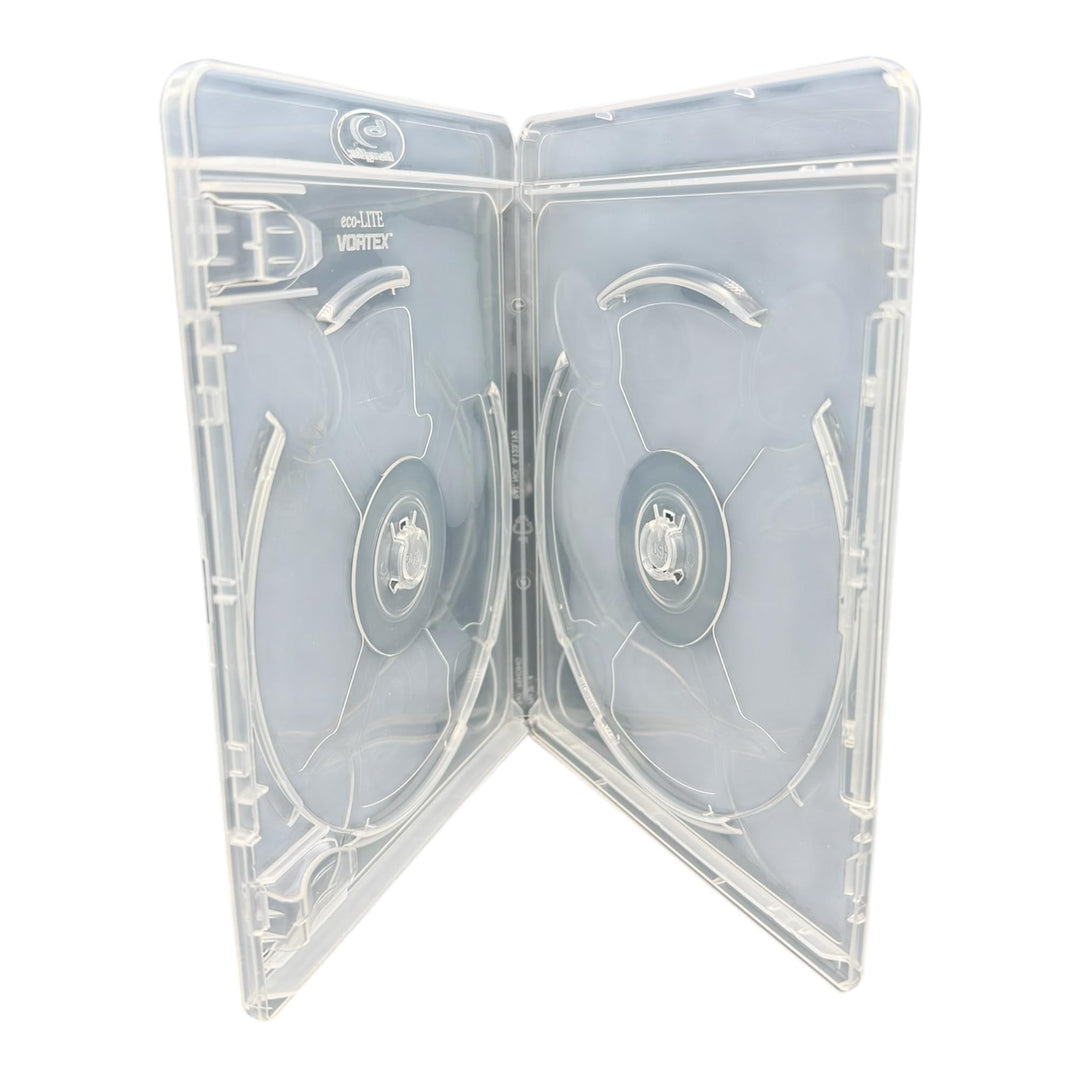 50 x Amaray Vortex Eco-Lite Double 3D Clear 2-Disc Blu-ray Hüllen in Dragon Trading Verpackung