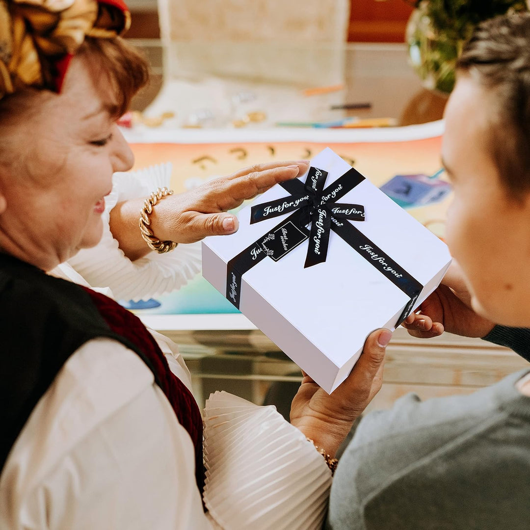 JiaWei Geschenkbox (Stil-2) 38,5 x 35 x 12,8 cm Extra Gross, Geschenkkarton mit Magnetisch Deckel &