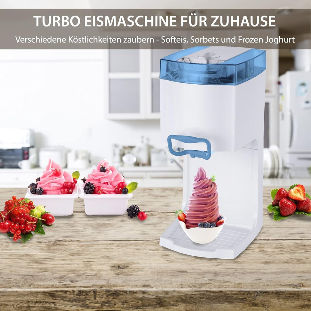 Syntrox Germany Softeismaschine für Zuhause | 4in1 Eismaschine für Softeis, Frozen Joghurt & Sorbet