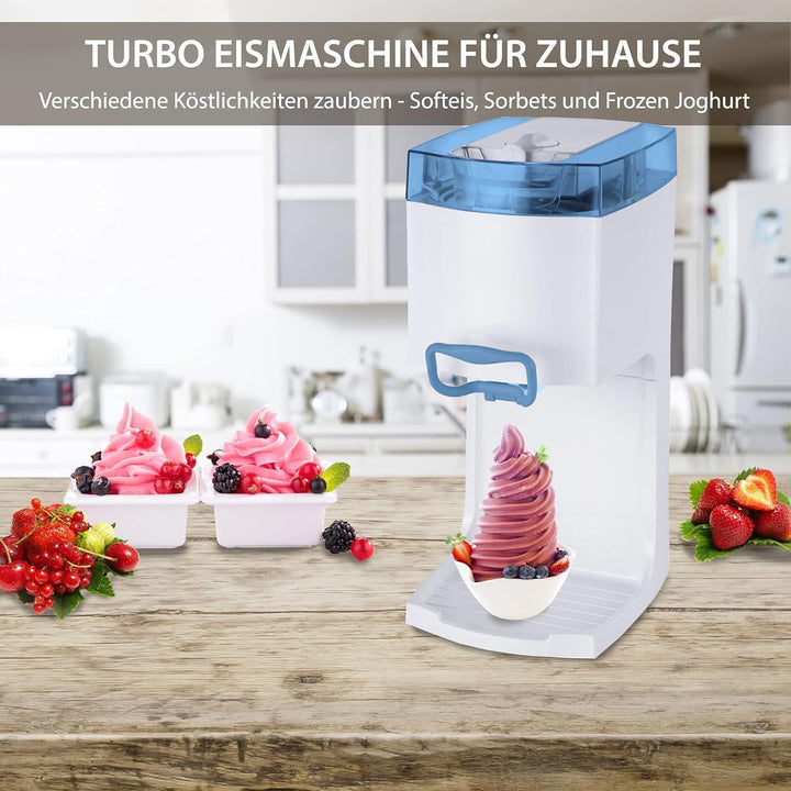 Syntrox Germany Softeismaschine für Zuhause | 4in1 Eismaschine für Softeis, Frozen Joghurt & Sorbet