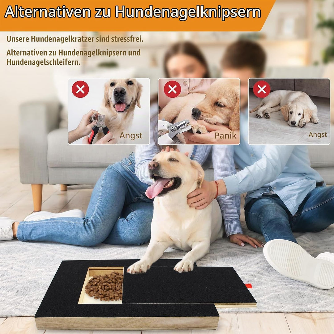 Krallenschleifer für Hunde mit Snack-Box,Hunde Krallenschleifer mit 2 Ersatzblättern Schleifpapier,K