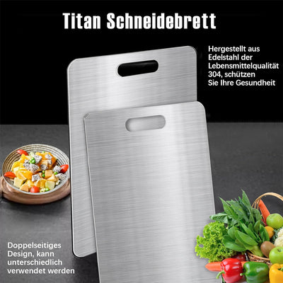 Kazaigou Titan Schneidebrett, 2024 Neues Schneidebrett Edelstahl, Schneidbrett Aus Edelstahl Beidsei