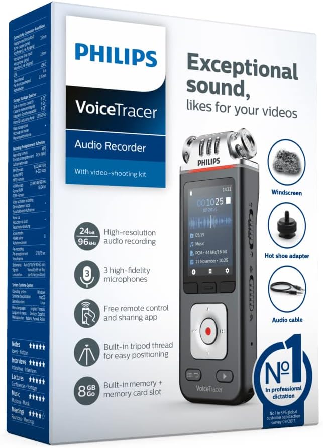 Philips VoiceTracer Audiorecorder Diktiergerät DVT6110, DVT7110 Single, Single