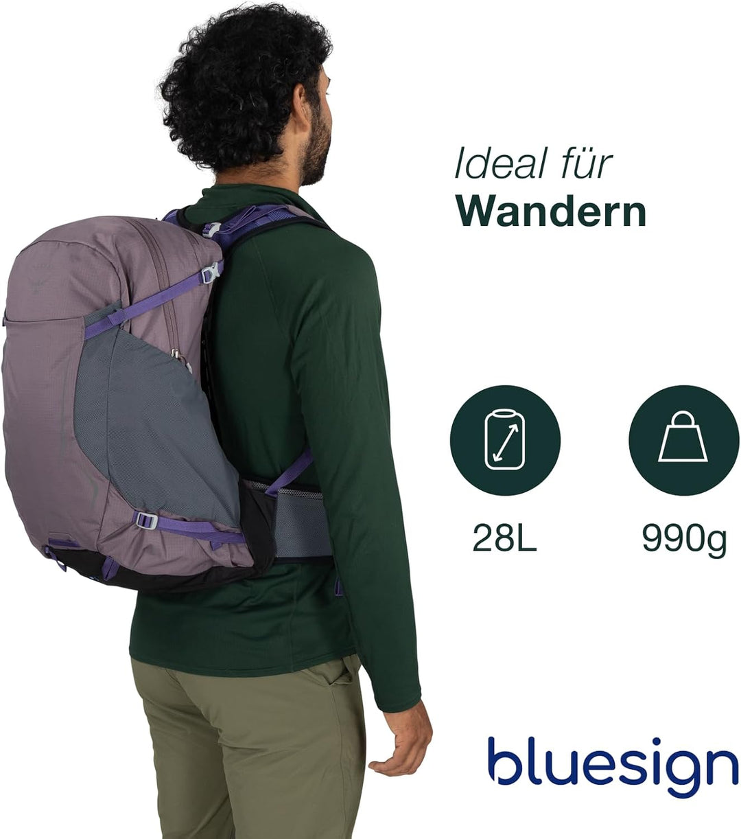 Osprey Unisex Hikelite 28 Backpack M-L Ceramic Blue, M-L Ceramic Blue