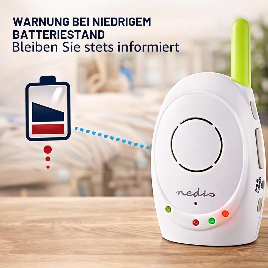 Nedis - Audio-Baby-Monitor - Babyphone - Gegensprechfunktion - Batteriebetrieben/Netzstromversorgung