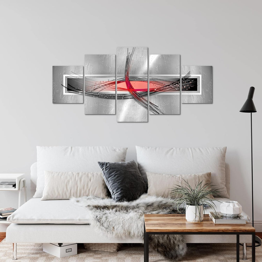 Runa Art Wandbilder Abstrakt 5 Teilig Bild auf Vlies Leinwand Deko Wohnzimmer Schlafzimmer Figuren G