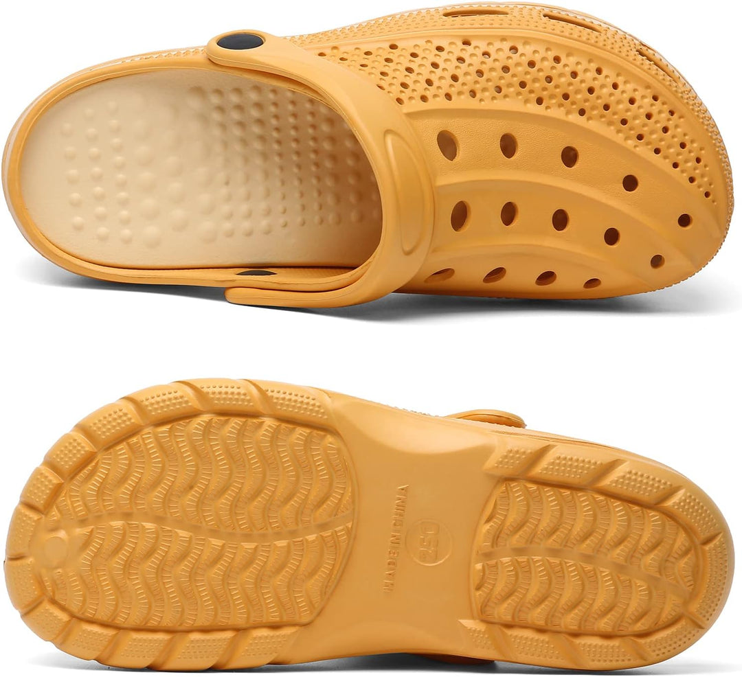 Unisex Clogs Pantoletten Sommer Hausschuhe Strand Sandalen Gartenschuhe mit Fussbett aus Weichem 38/