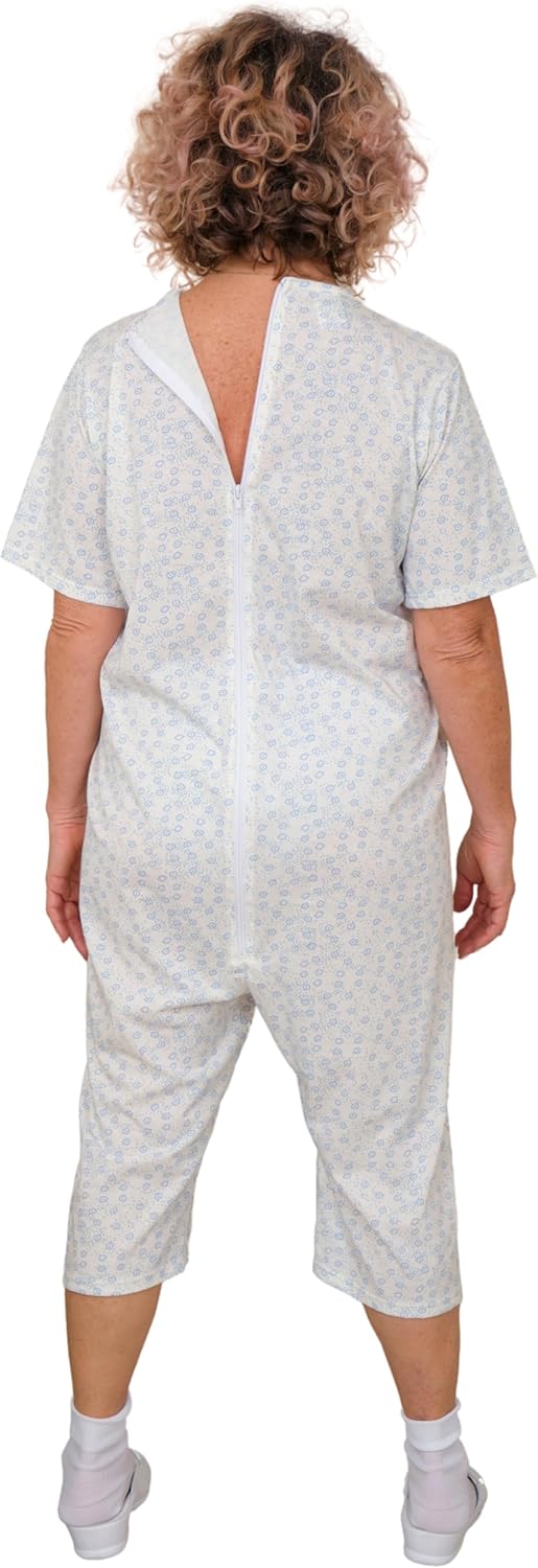 FERRUCCI COMFORT Inkontinenz-Pyjama mit Reissverschluss am Rücken - 9012/5 - Für ältere Menschen, Al