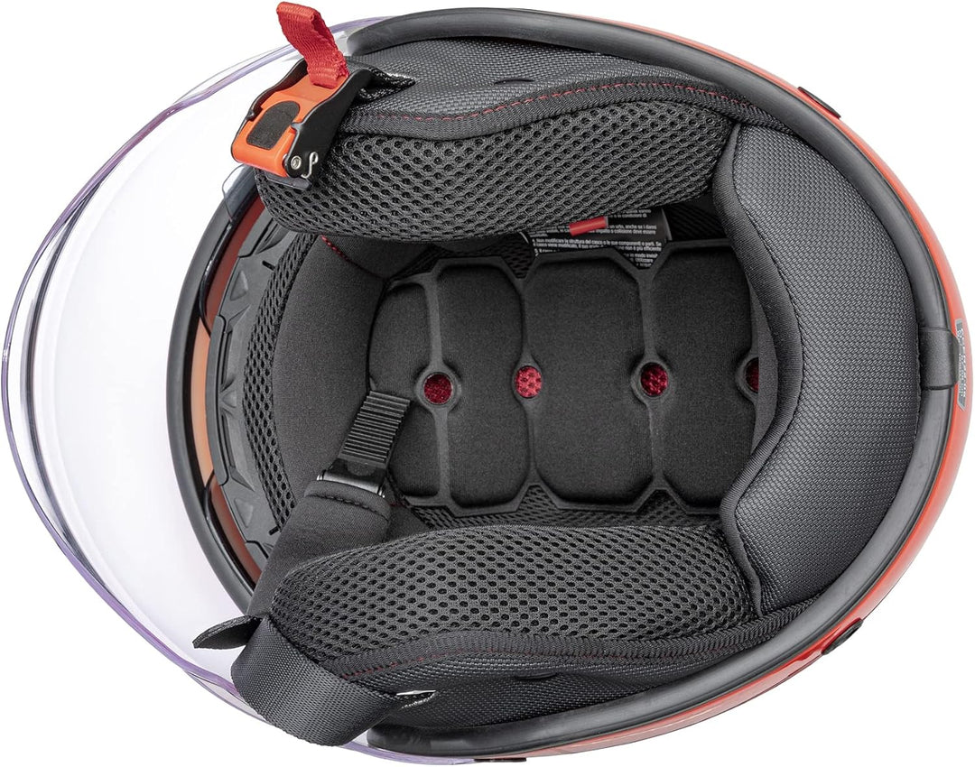 Jethelm Roller Motorrad Helm Zugelassen ECE2205 Lange Klares Visier Sonnenblende 61-62 cm (XL) Silbe