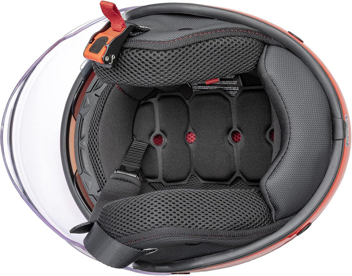 Jethelm Roller Motorrad Helm Zugelassen ECE2205 Lange Klares Visier Sonnenblende 53-54 cm ( XS) Silb
