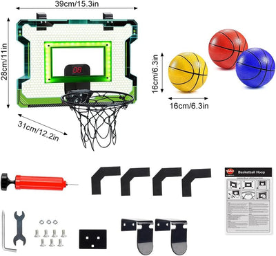 Indoor Basketballkorb, über der Tür , Mini elektrische Anzeigetafel mit automatischem Ton & Licht, S