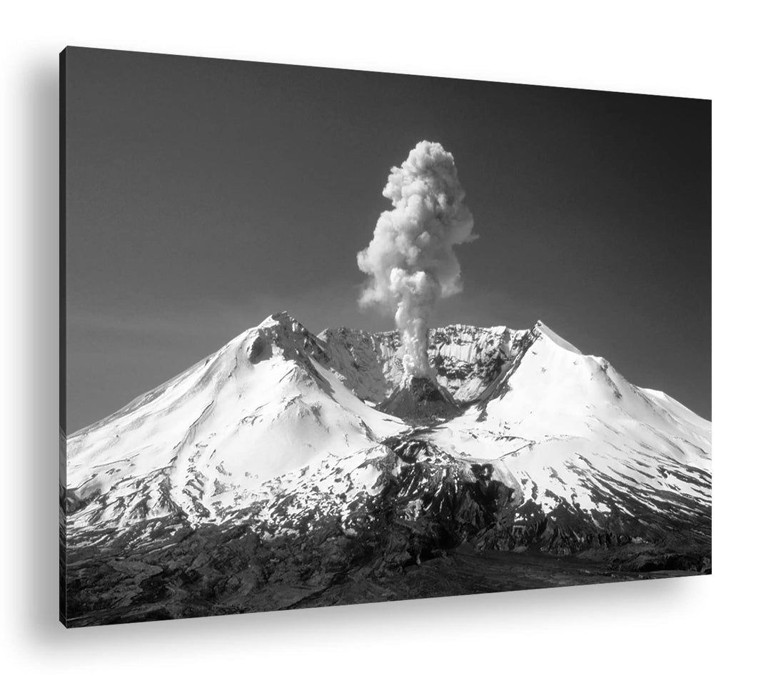 Vulkanausbruch des Mount St Helens Format: 80x60 Effekt: Schwarz&Weiss als Leinwandbild, Motiv ferti