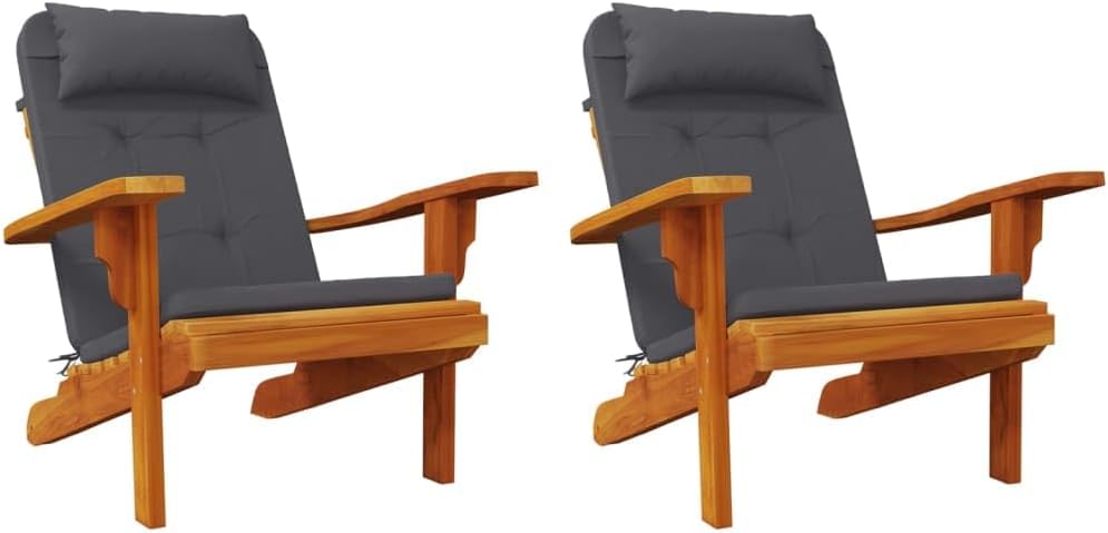 vidaXL Adirondack Auflage 2 STK., Sitzauflage für Gartenmöbel, Wasserabweisendes Sitzkissen, Stuhlki