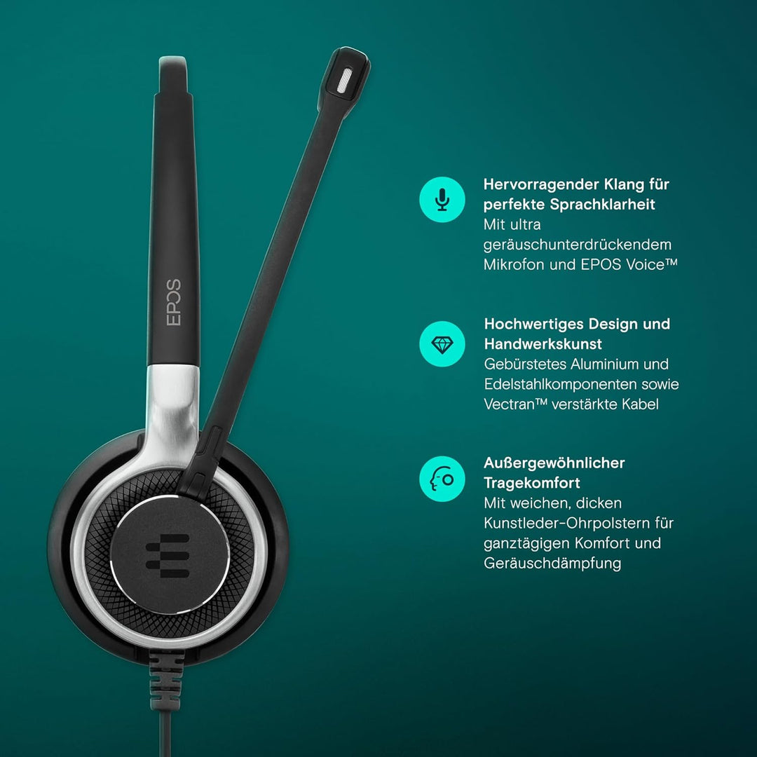 EPOS Impact 660 ANC USB - Premium Kabelgebundenes Headset mit Aktiver Geräuschunterdrückung, Optimie