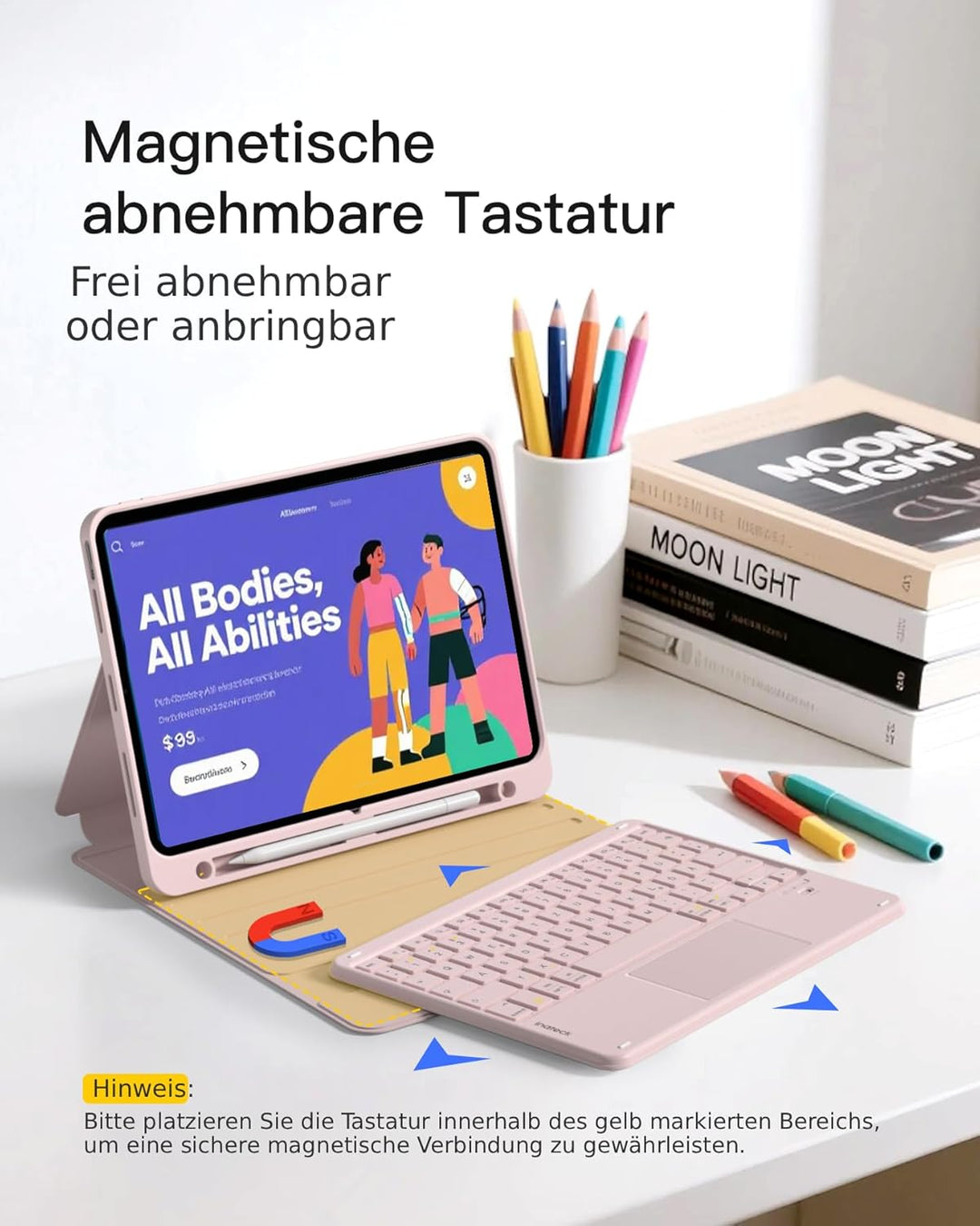 Inateck iPad 10 Generation Hülle mit Tastatur, für iPad 11 Gen. A16 2025 11 Zoll, Air 11 Zoll M3/M2