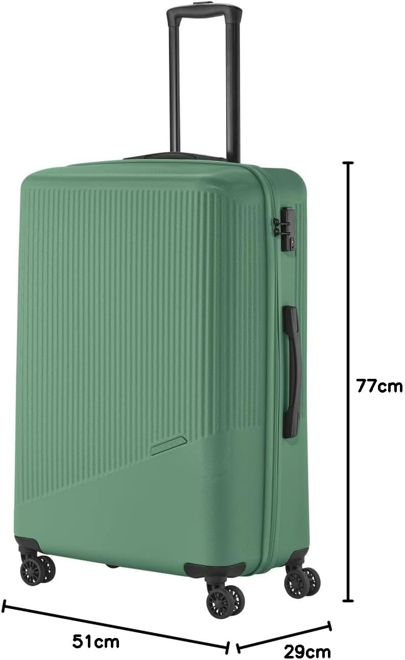 travelite 4-Rad Hartschalenkoffer gross 96 Liter, Gepäck Serie BALI: ABS Hartschalen Trolley mit TSA