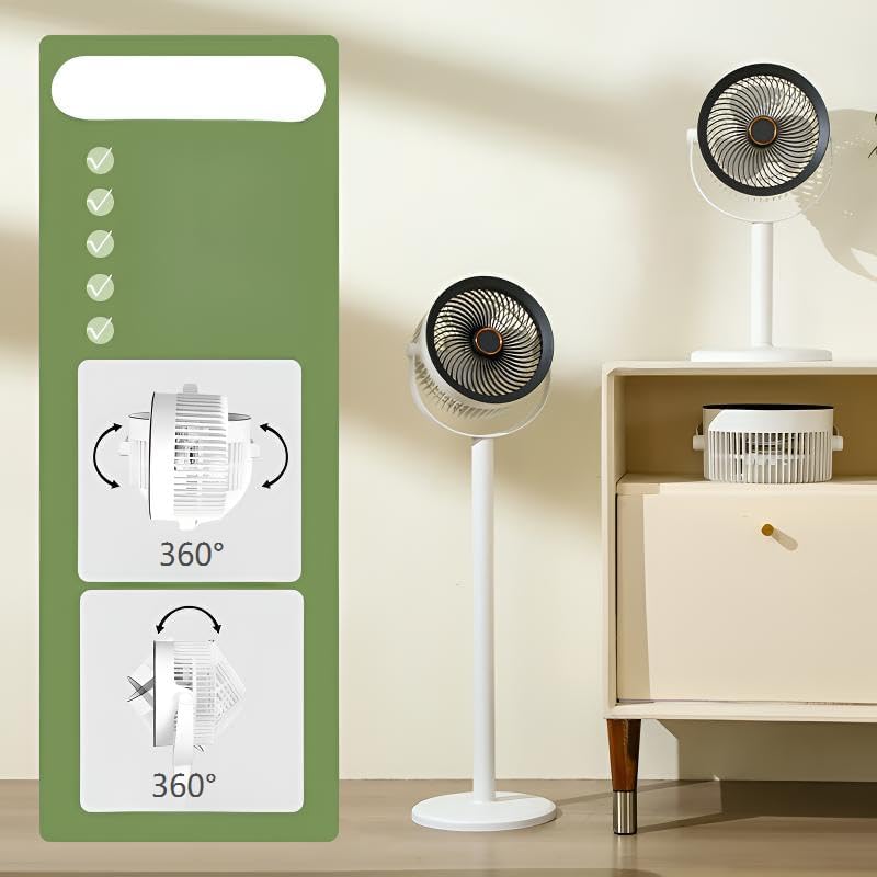 Wiederaufladbarer Bodenstehender Desktop-Ventilator mit Nachtlicht, tragbarer zu Hause beweglicher V