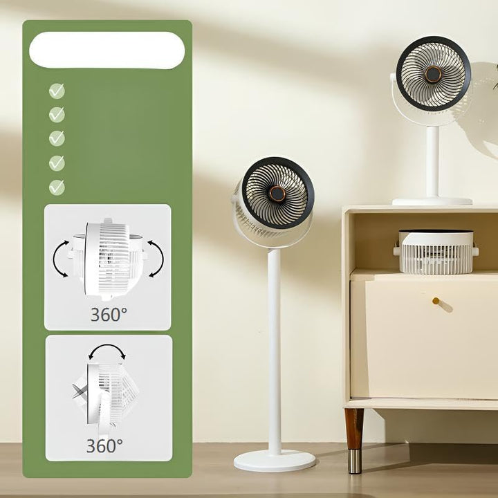 Wiederaufladbarer Bodenstehender Desktop-Ventilator mit Nachtlicht, tragbarer zu Hause beweglicher V