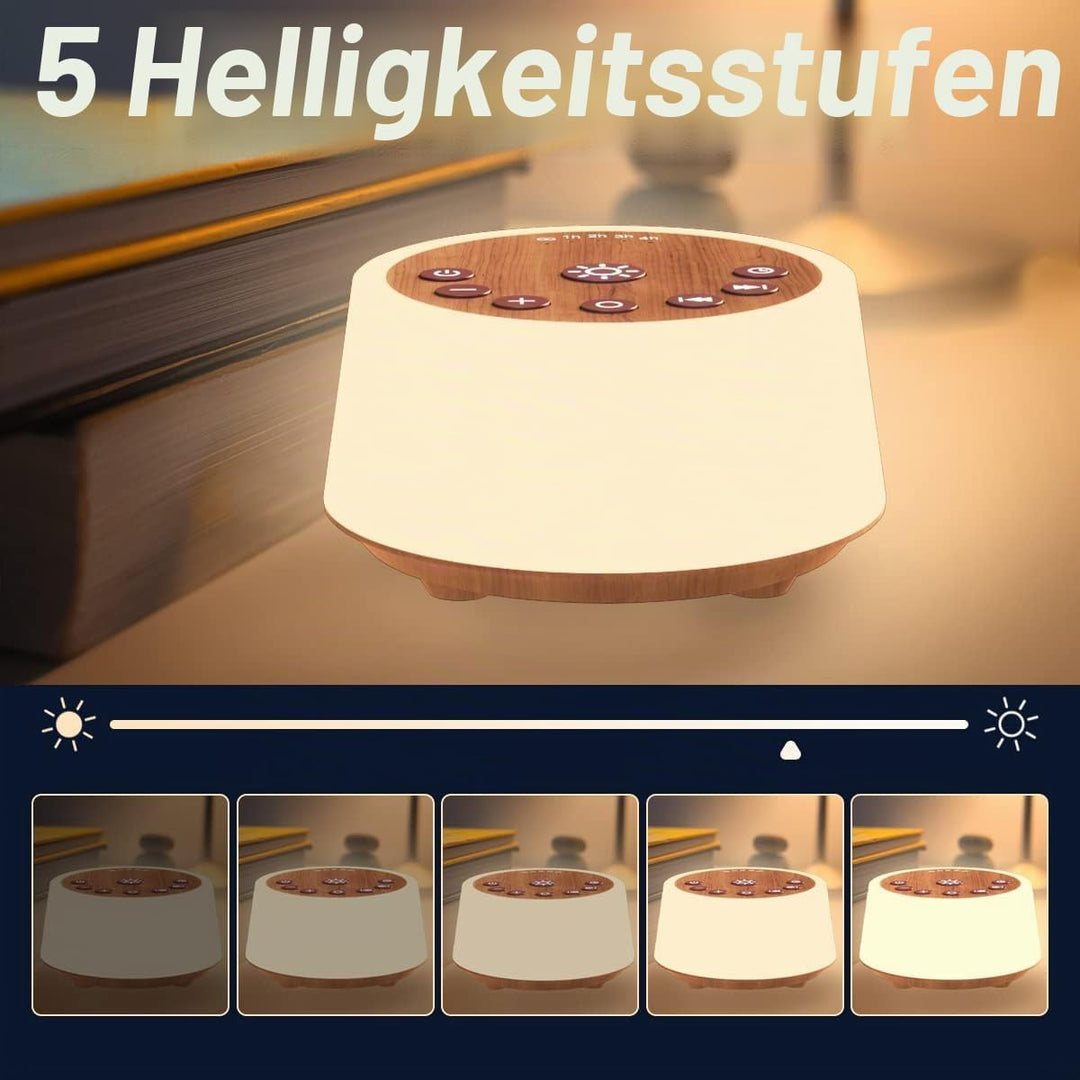Color Noise SoundMaschinen mit 10 Farben Nachtlicht 25 beruhigende Geräusche und SchlafWeissRauschma