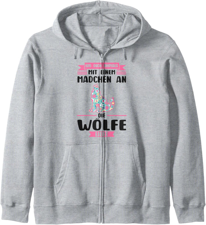 Wolf Tier Mädchen Kapuzenjacke