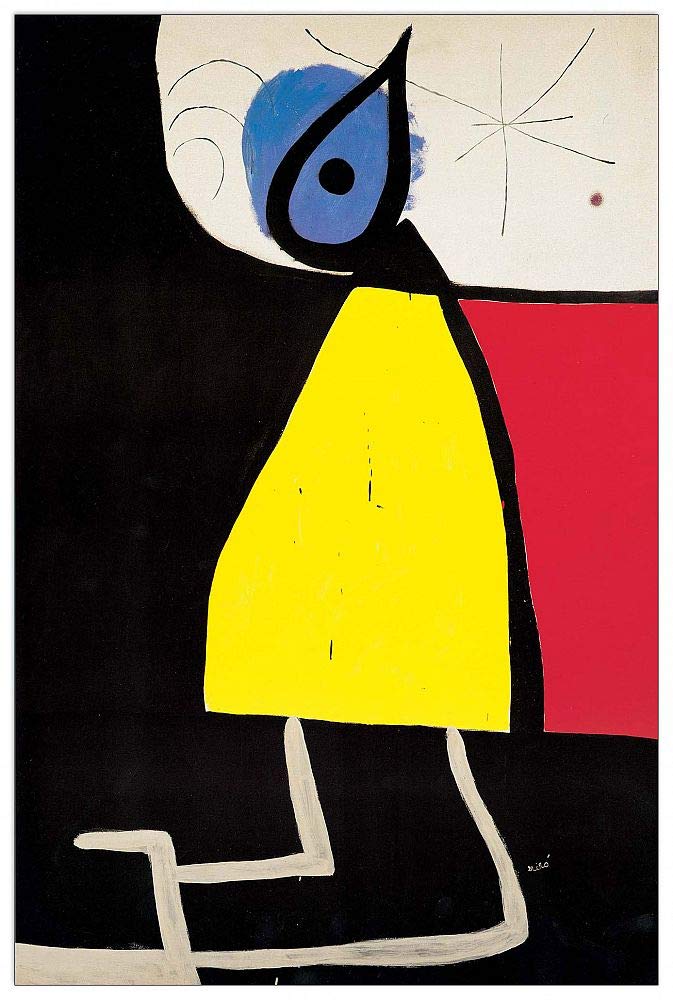 Artopweb TW22008 Mirò - Woman At Night 1973 Dekorative Paneele, Multifarbiert,42x63 Cm