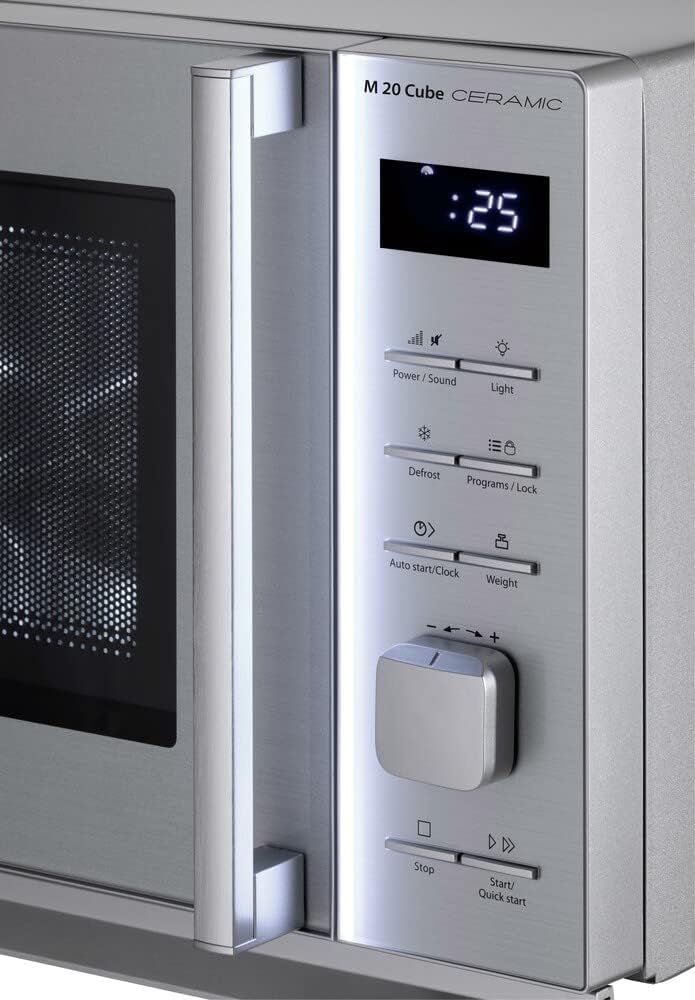 CASO M 20 Cube Ceramic - Mikrowelle mit Keramikboden, kein Drehteller notwendig, 20 Liter, 800 Watt,