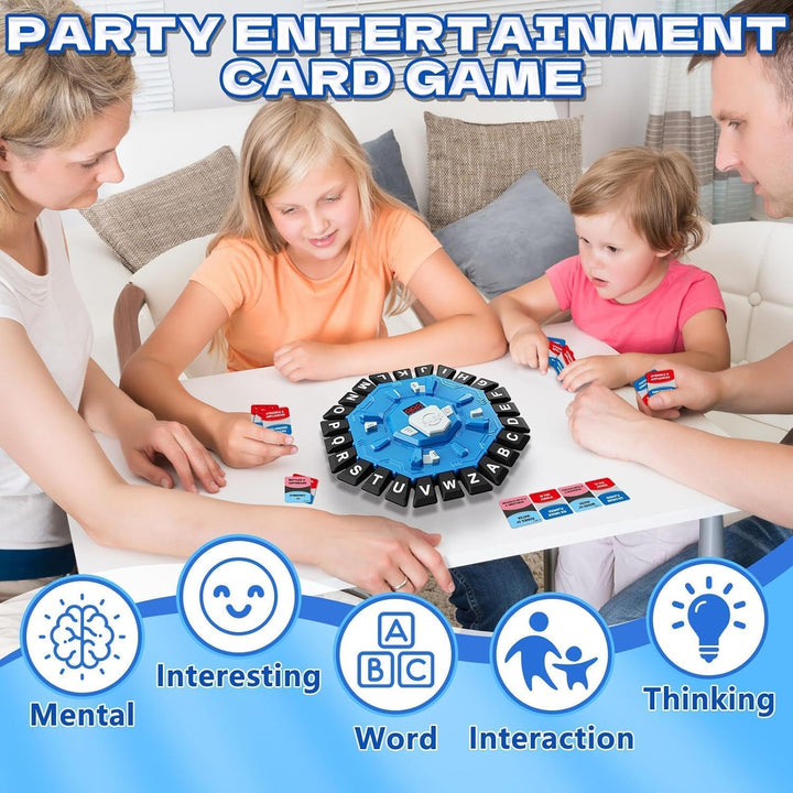 Wortspiel,Brettspiele für Kinder und Erwachsene mit 2 Modi,24 Tasten Buchstaben Familienspiel mit In