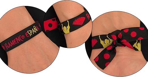 Flamingo-Set mit besticktem Schal, Kamm, Blume mit Klammer und Armband – Zubehör für Messen und Sevi