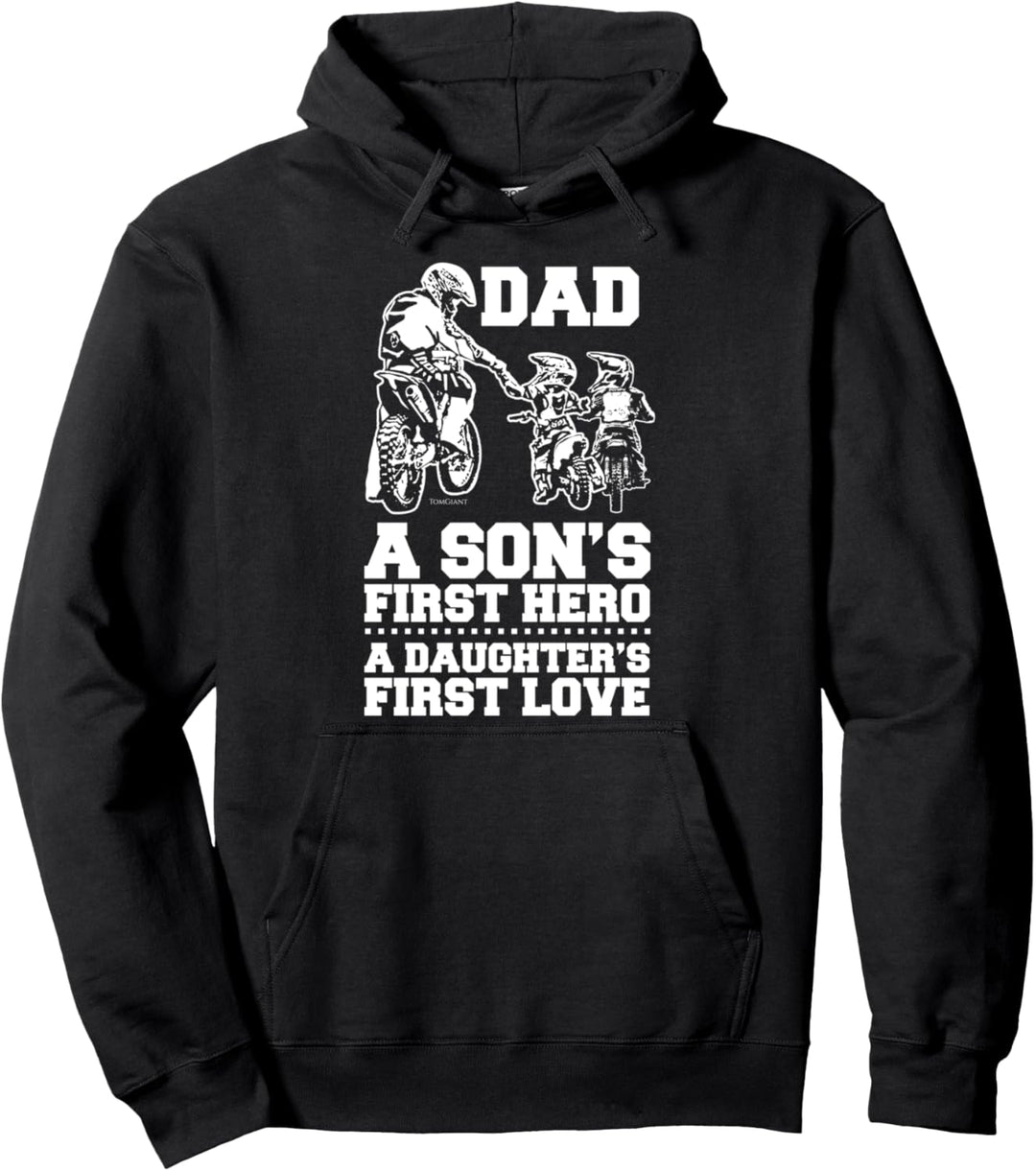 Vater Biker Motorradfahrer Sohn Tochter Vatertag Pullover Hoodie