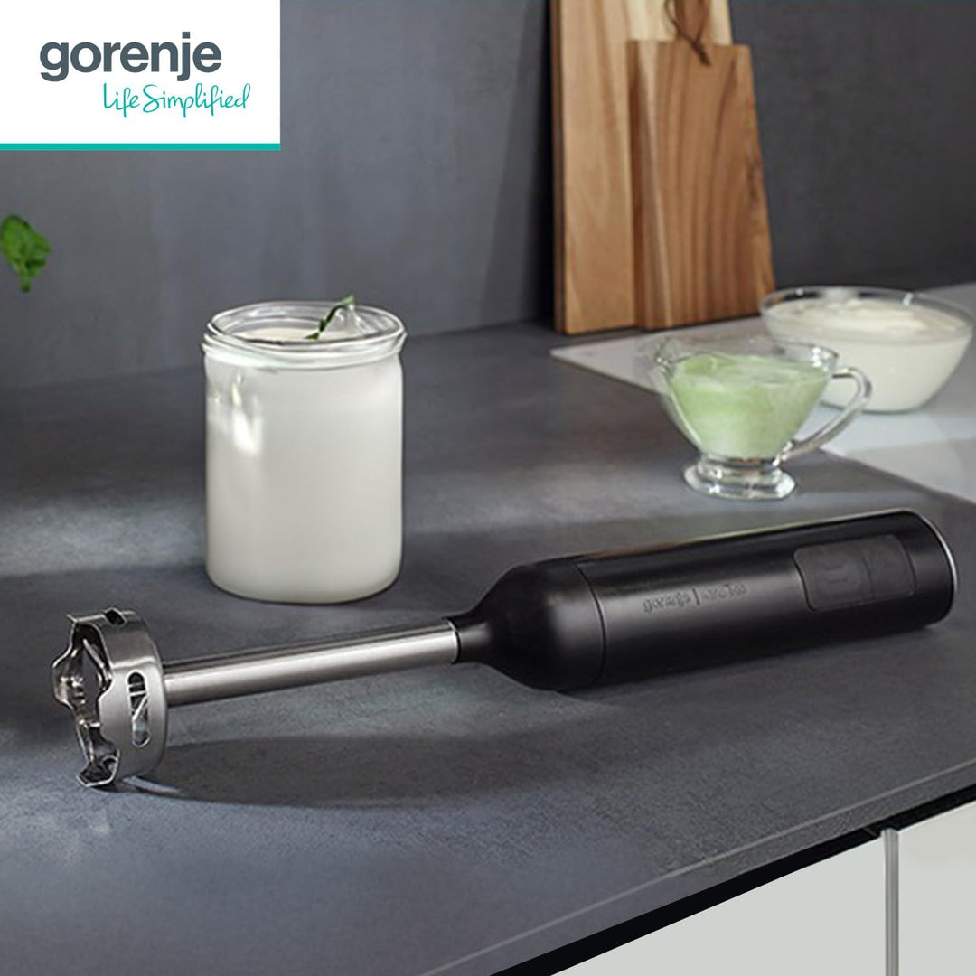 Gorenje HB600ORAB Stabmixer / 600 W/Edelstahlaufsatz/Viererklinge/Hochleistungsmotor/Einfache Reinin