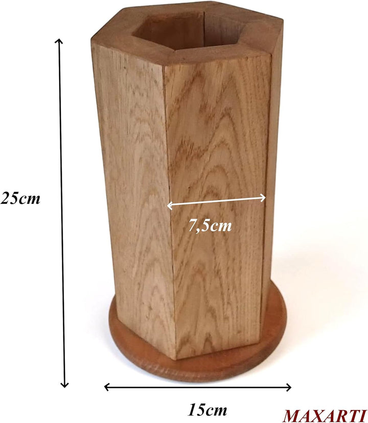 MAXARTI - Magnetischer Messerblock aus Eiche Holz für 12 Messer – ohne Messer, Magnet Messerhalter,