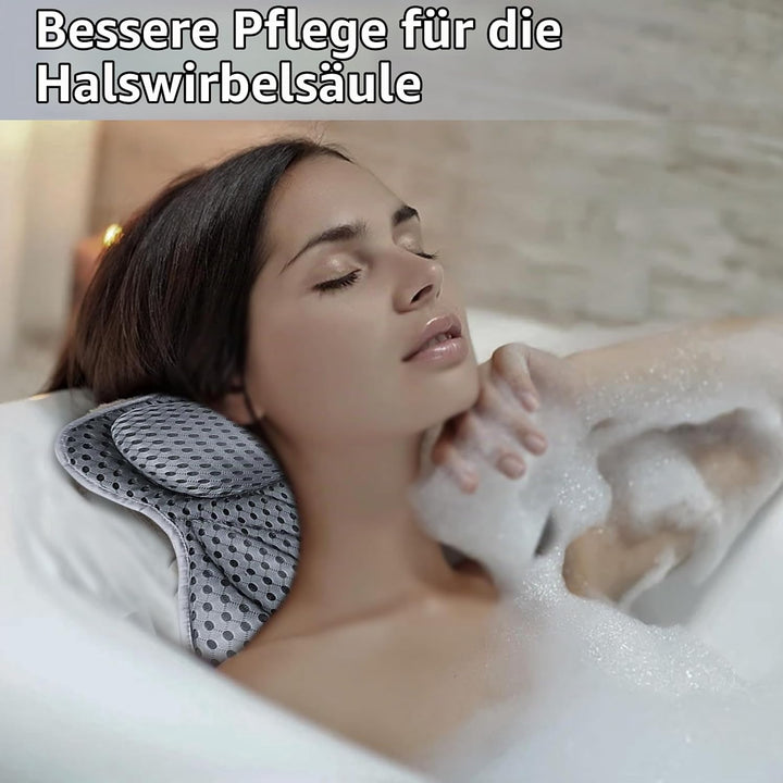 Badewannenkissen, Badewannenkissen 4D Mesh Kopfstütze mit 6 Anti-Rutsch-Saugnäpfen Kann Kopf, Nacken