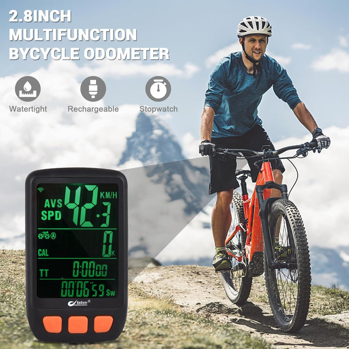 Lixada Fahrrad-Fahrradcomputer, kabelloser digitaler Fahrrad-Tachometer, Kilometerzähler mit wiedera
