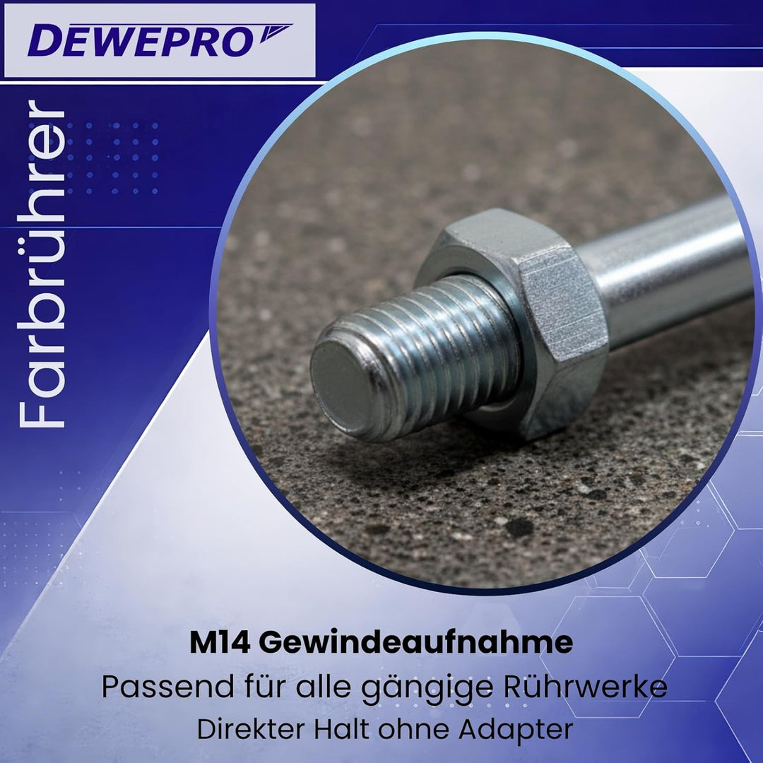 2er Set DEWEPRO® Universal Rührquirl - Allround Rührstab mit gezacktem Polyamid-Kopf ø125x600mm Univ