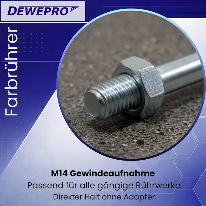 2er Set DEWEPRO® Universal Rührquirl - Allround Rührstab mit gezacktem Polyamid-Kopf ø125x600mm Univ