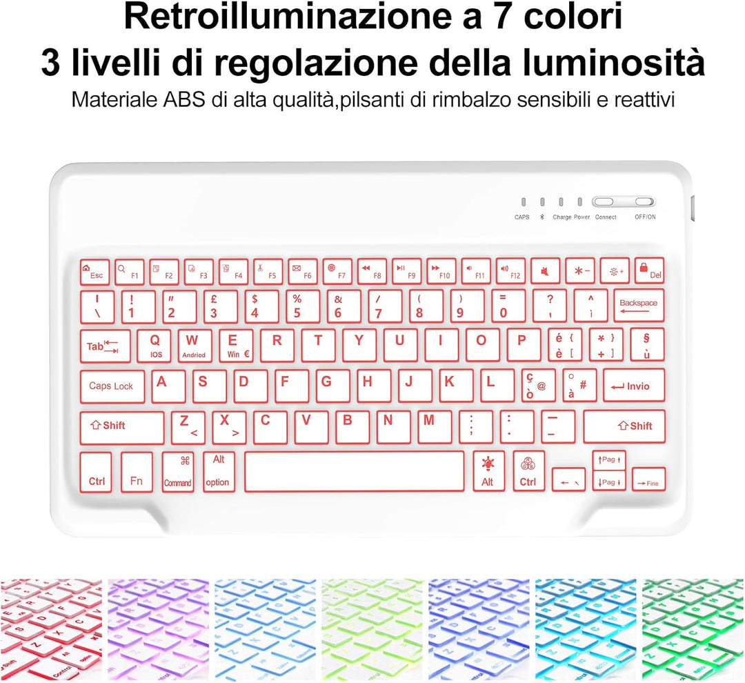 Hülle Beleuchtete Tastatur für Air 13 Zoll (2025/2024) M3/M2, QWERTZ Magnetisch Abnehmbare Keyboard