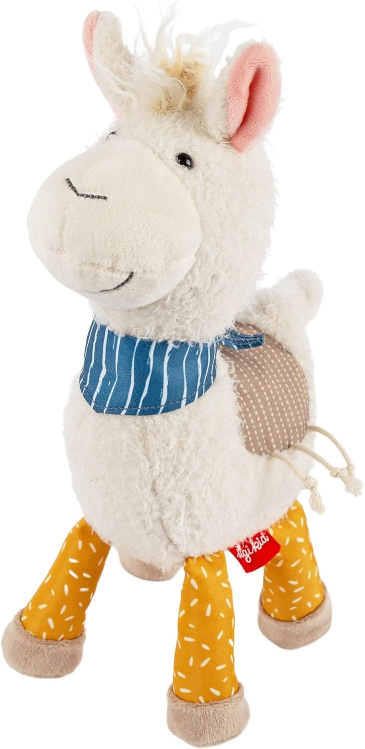 sigikid 43239 Kuscheltier Lama Patchwork Sweety, Yellow für Mädchen und Jungen von 0 bis 8 Jahren Me