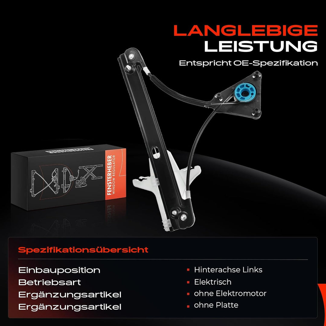 Frankberg Fensterheber Hinten Links Kompatibel mit Polo 6C1 6R1 Alle Motoren Schrägheck 2009-2017 Re
