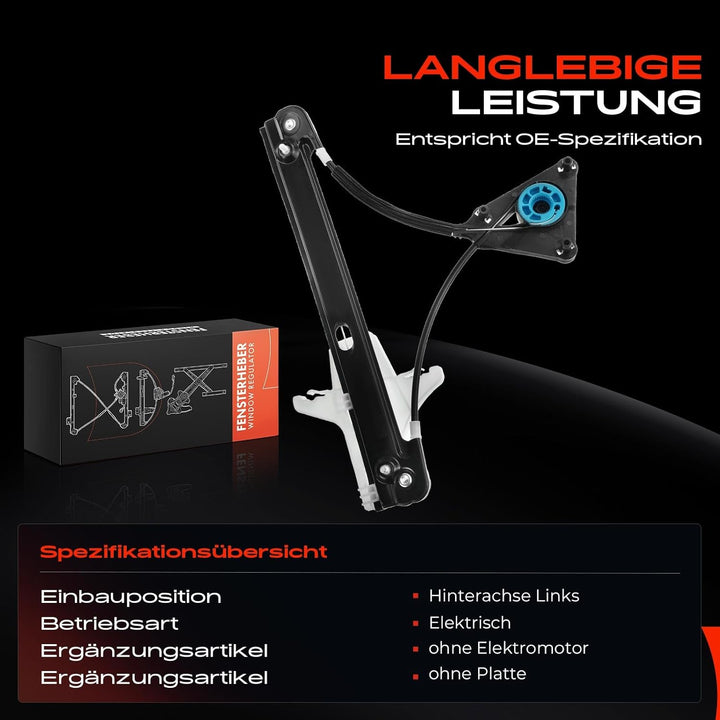Frankberg Fensterheber Hinten Links Kompatibel mit Polo 6C1 6R1 Alle Motoren Schrägheck 2009-2017 Re