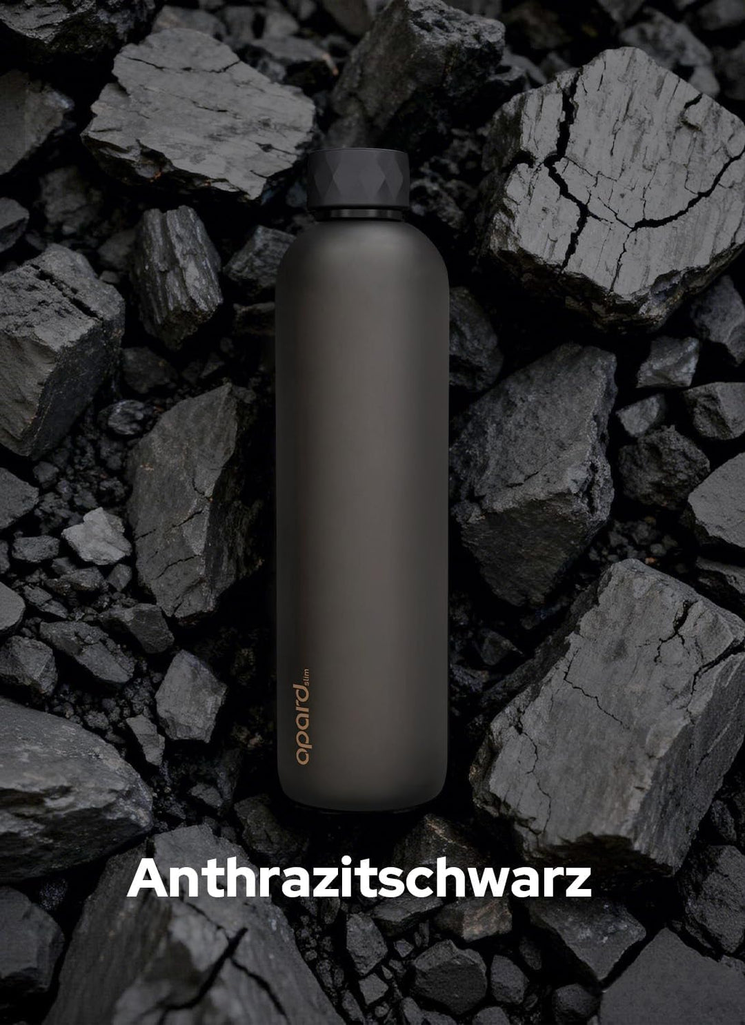 Opard Slim Pro Trinkflasche 1l, Kohlensäuregeeignete Wasserflasche mit facettiertem gummiertem Griff