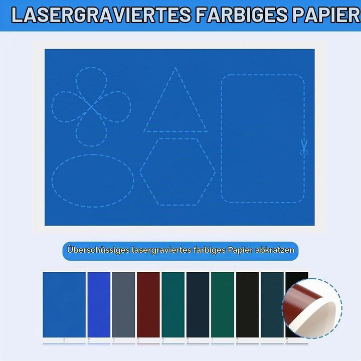 Uadme 10 Stück lasergeschnitztes farbiges Papier Keramiksteinmaterial Farbpapier zum Lasergravieren